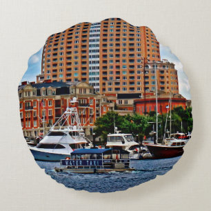 Baltimore MD - Inner Harbor Water Taxi Round Cushion