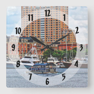 Baltimore MD - Inner Harbour Water Taxi Square Wall Clock