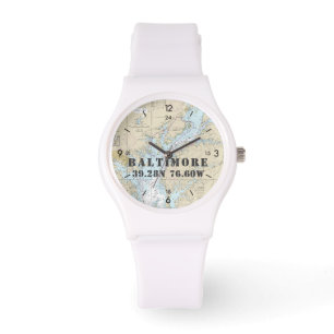 Baltimore MD Latitude Longitude Nautical Boater's Watch