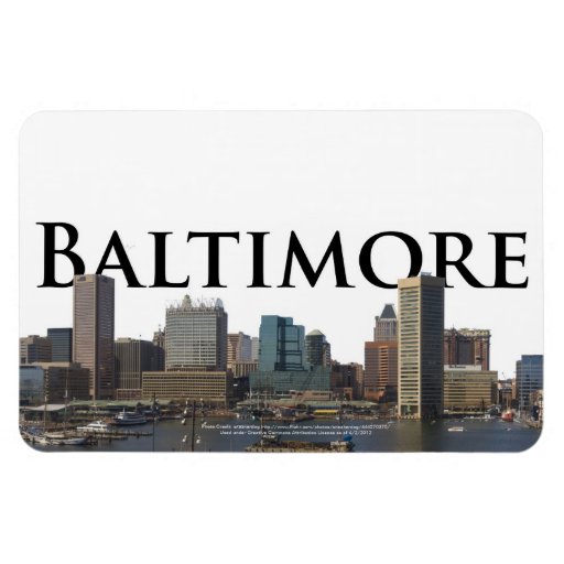 Image of Baltimore MD Skyline with Baltimore in the Sky Magnet