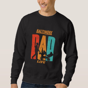 Baltimore Native Funny State Flag Dad Parent Baby Sweatshirt