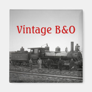 Baltimore & Ohio Railroad Engine # 932 - Vintage Magnet