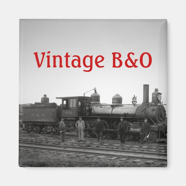 Baltimore & Ohio Railroad Engine # 932 - Vintage Magnet (Front)
