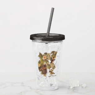 Baltimore Oriole Audubon Birds in Poplar Tree Acrylic Tumbler
