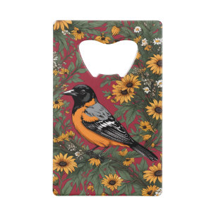 Baltimore Oriole Bird And Black Eyed Susan Flowers