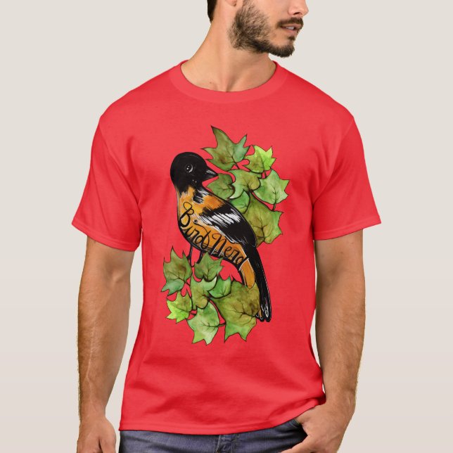 Baltimore oriole Bird Nerd girl T-Shirt (Front)