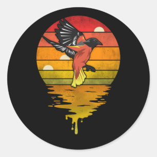 Baltimore Oriole Retro Sunset Vintage Baltimore Classic Round Sticker