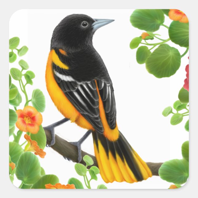 Baltimore Oriole Wild Bird Sticker (Front)