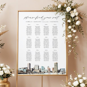 BALTIMORE Painted Skyline Wedding Seating Chart