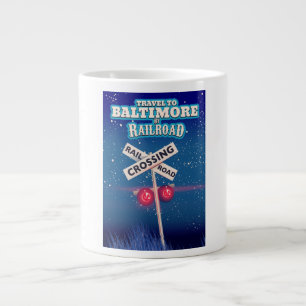 Baltimore Railroad crossing travel poster. Large Coffee Mug