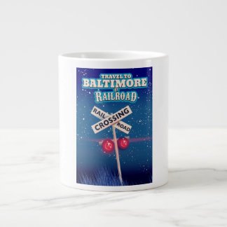 Baltimore Railroad crossing travel poster. Large Coffee Mug