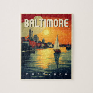 Baltimore Retro Travel  Jigsaw Puzzle