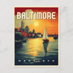 Baltimore Retro Travel  Postcard