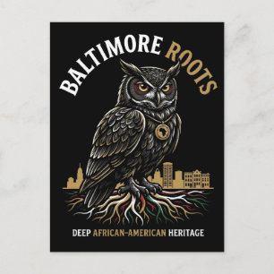 Baltimore Roots Wise Owl African American Heritage Postcard