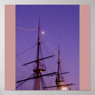 Baltimore Sailboat Oil Painting Poster