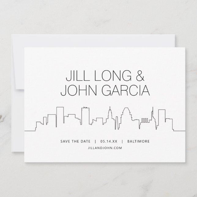 Baltimore Save the Date Invitation (Front)