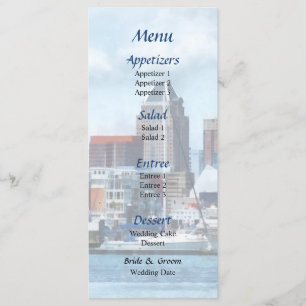 Baltimore Skyline and Harbour Wedding Menu