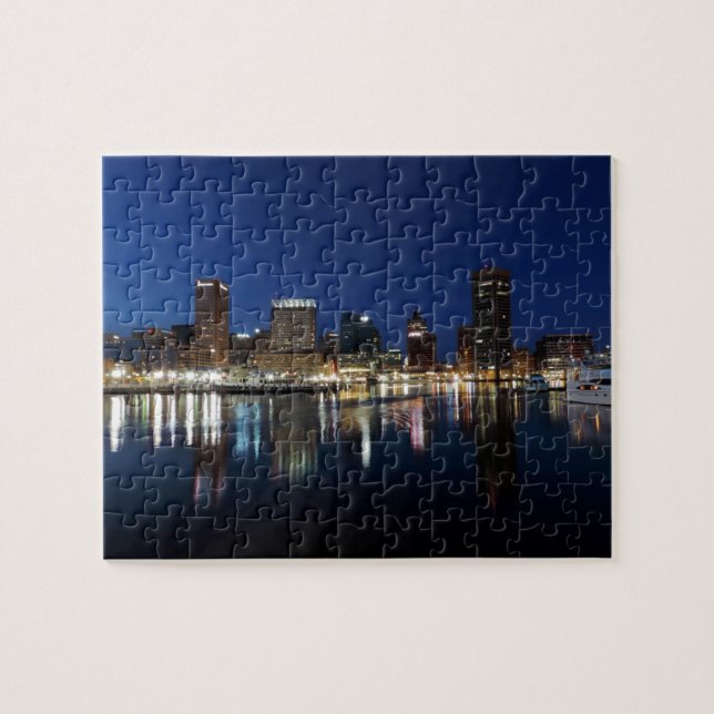 Baltimore Skyline at Dusk Jigsaw Puzzle (Horizontal)