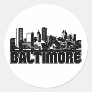 Baltimore Skyline Classic Round Sticker