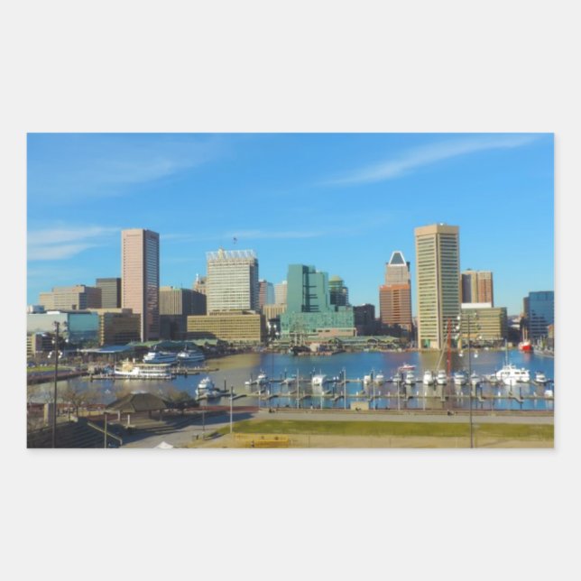 Baltimore Skyline from Federal Hill Rectangular Sticker (Front)