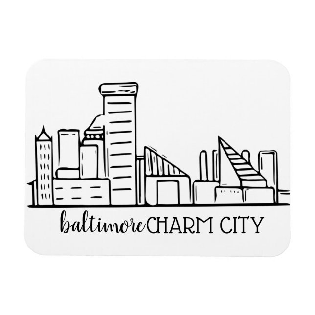 Baltimore Skyline Magnet (Horizontal)