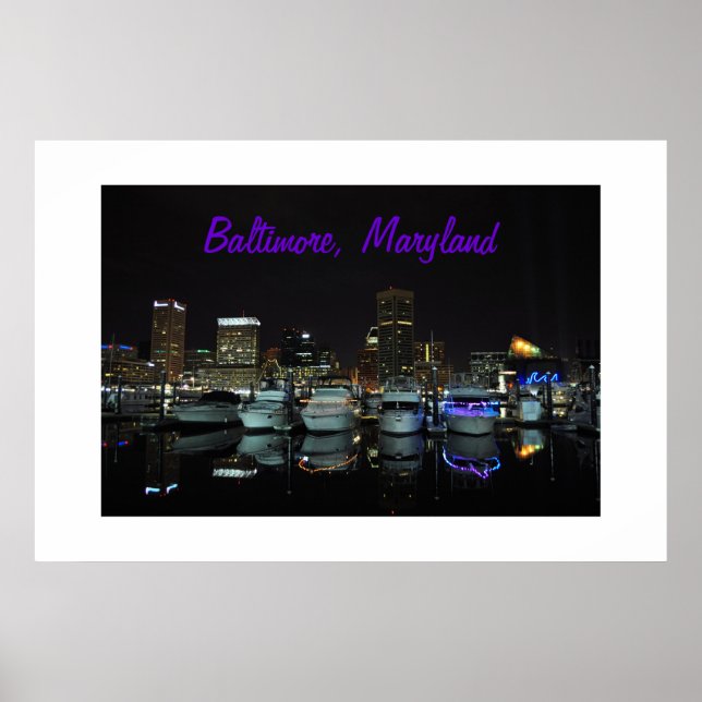 Baltimore Skyline photograph Poster (Front)