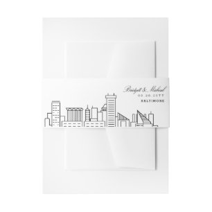 Baltimore Skyline Wedding    Invitation Belly Band