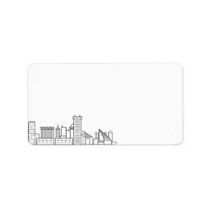 Baltimore Stylised Skyline   Blank Label