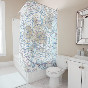 Baltimore-Washington Flyway Chart Shower Curtain