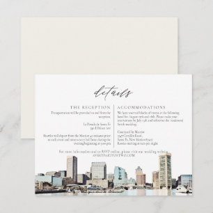 BALTIMORE Watercolor Skyline Travel Details Card