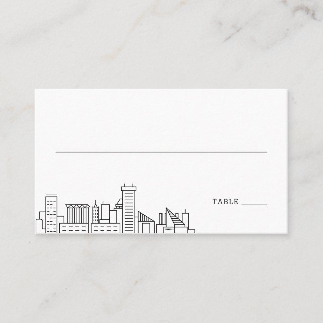 Baltimore Wedding | Place Cards Front and Back (Front)
