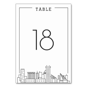 Baltimore Wedding Table Number