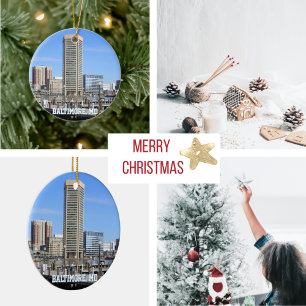 Baltimore's Inner Harbour World Trade Centre Photo Ceramic Tree Decoration