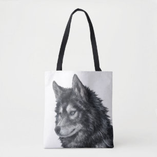 Balto Dog Illustration Tote Bag