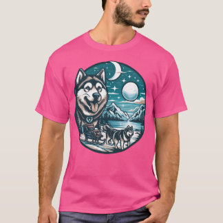 Balto The Sled Dog In Alaska With Moon Changes T-Shirt