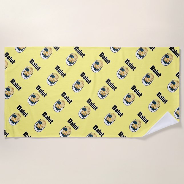 Balut egg duck embryo egg protein Filipino Beach Towel (Front)