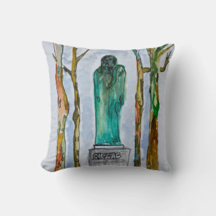 Balzac Statue by Rodin Paris, France Cushion