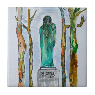 Balzac Statue by Rodin Paris, France Tile