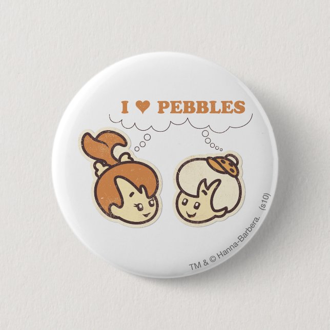 Bam Bam loves PEBBLES™ 6 Cm Round Badge (Front)
