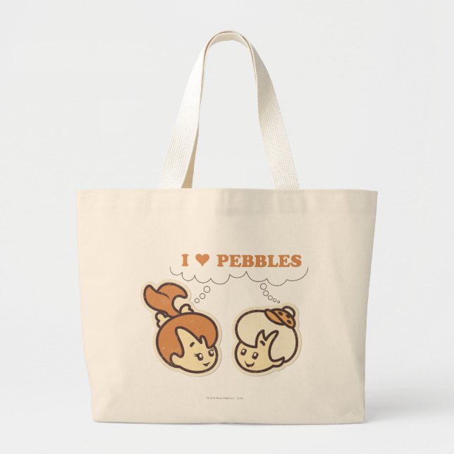 Bam Bam loves PEBBLES™ Large Tote Bag (Front)