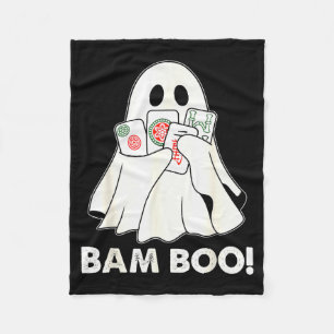 Bam Boo Halloween Ghost Mahjong Funny Costume Game Fleece Blanket