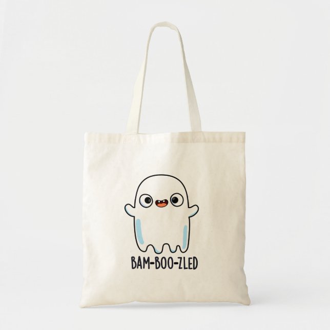 Bam-boo-zled Funny Halloween Confused Ghost Pun  Tote Bag (Front)