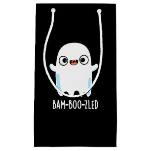 Bam-boo-zled Funny Halloween Ghost Pun Dark BG Small Gift Bag