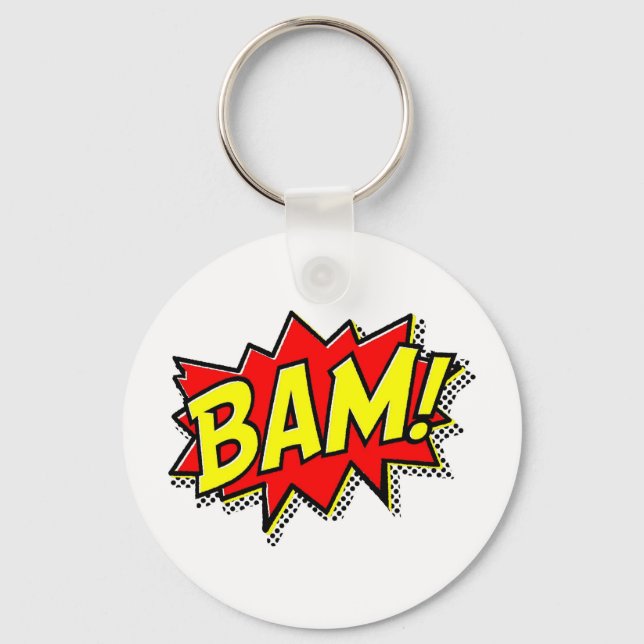BAM COMICBOOK SOUNDS ACTIONS LOUD COMICS CARTOONS KEY RING (Front)