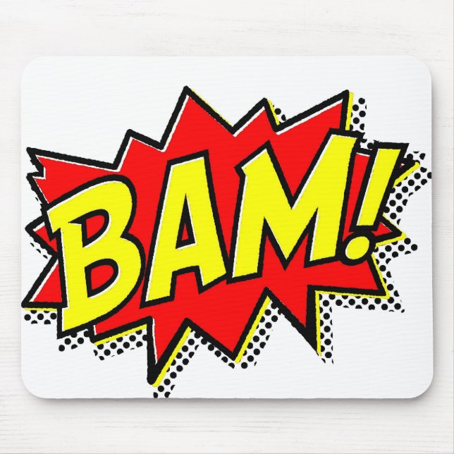 BAM COMICBOOK SOUNDS ACTIONS LOUD COMICS CARTOONS MOUSE MAT (Front)