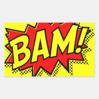 BAM COMICBOOK SOUNDS ACTIONS LOUD COMICS CARTOONS RECTANGULAR STICKER