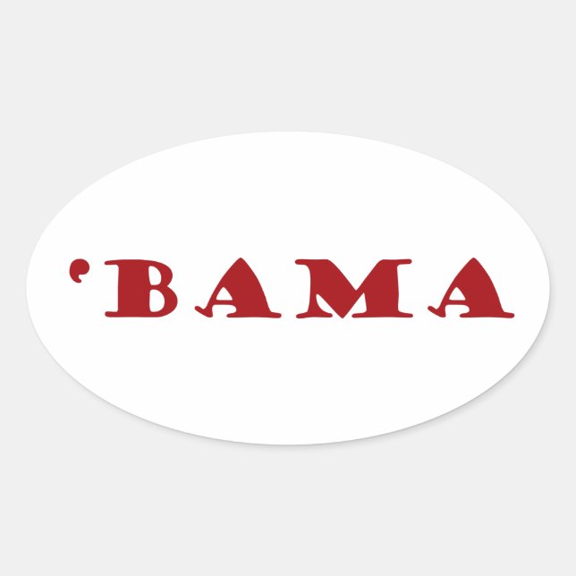 Bama Red Letter Oval Sticker (Front)