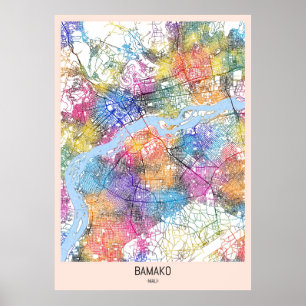 Bamako Mali City Map Poster