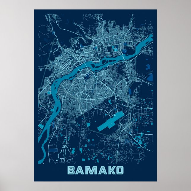Bamako - Mali Peace City Map Poster (Front)