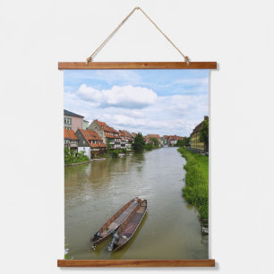 Bamberg Bavaria Regnitz River Painting Effect Art Hanging Tapestry